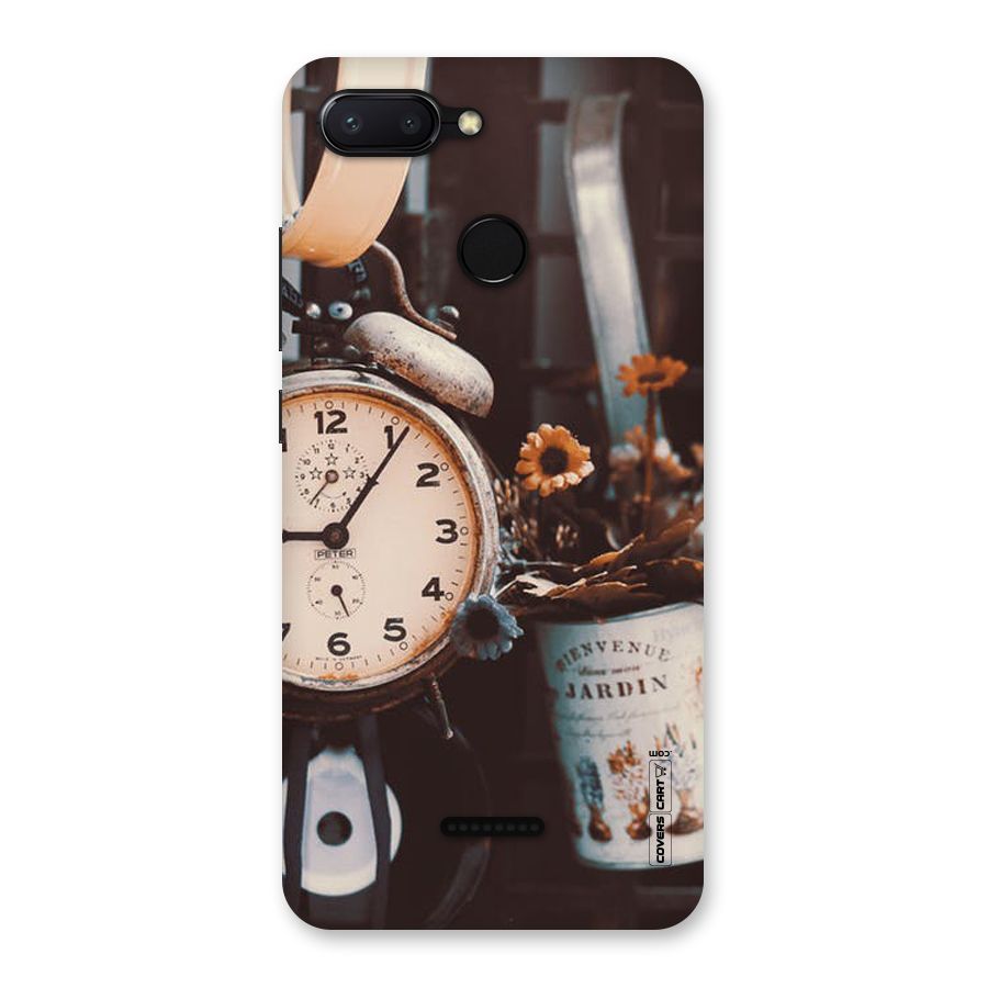 Clock And Flowers Back Case for Redmi 6