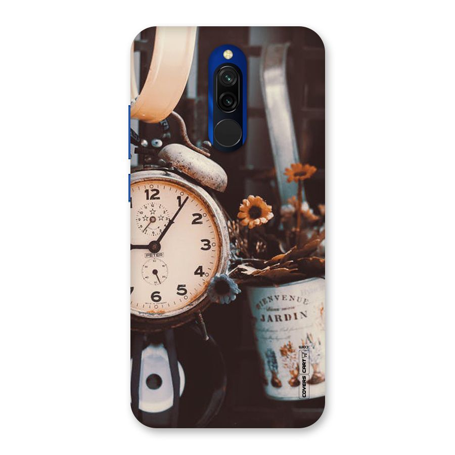 Clock And Flowers Back Case for Redmi 8