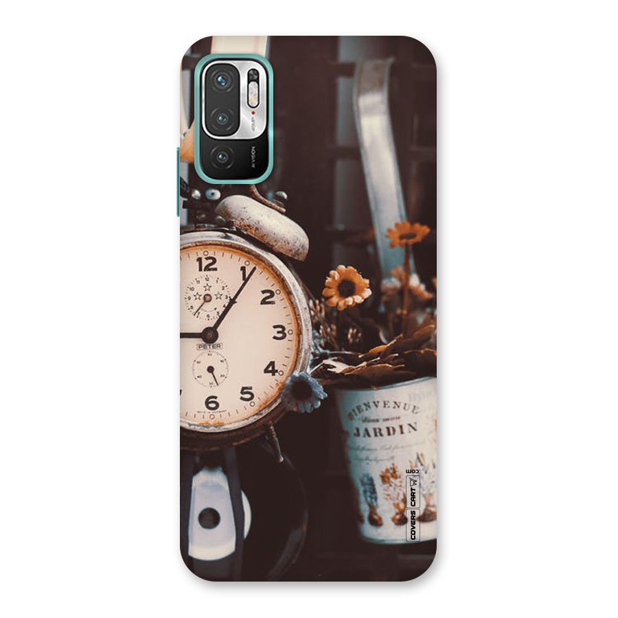 Clock And Flowers Back Case for Redmi Note 10T 5G