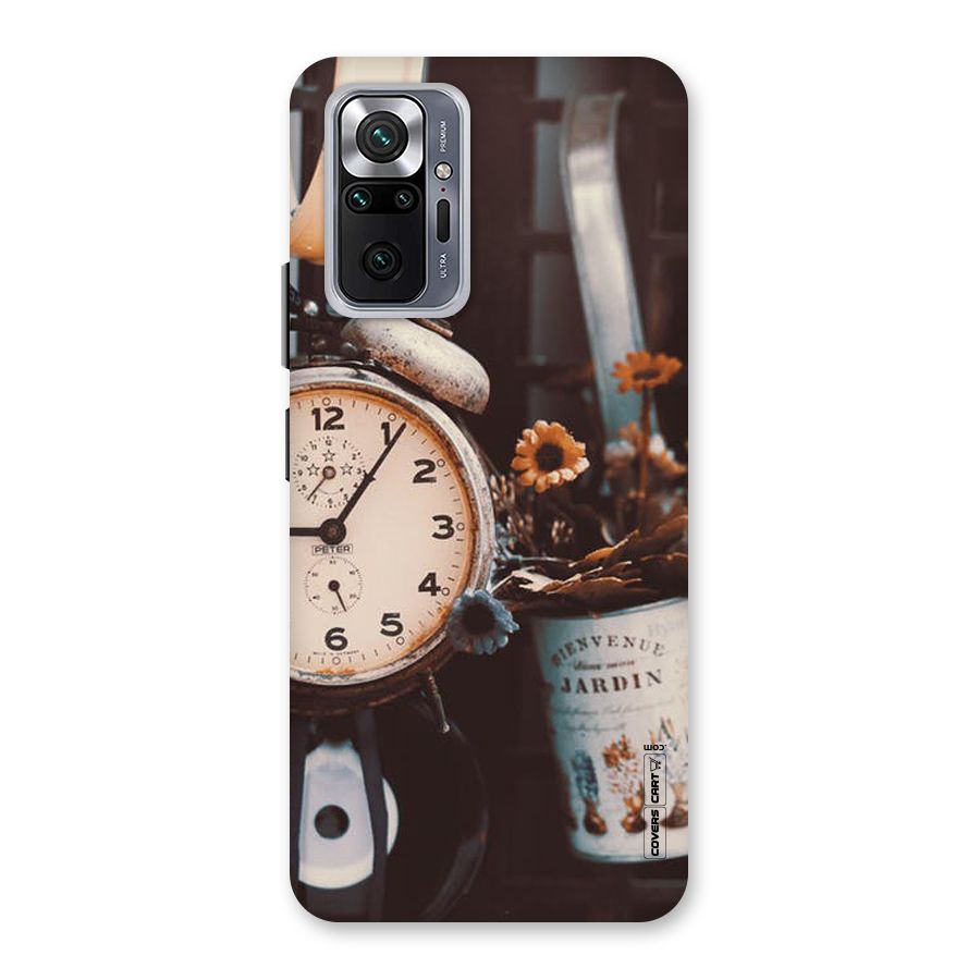 Clock And Flowers Back Case for Redmi Note 10 Pro Max