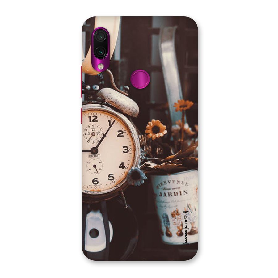 Clock And Flowers Back Case for Redmi Note 7 Pro