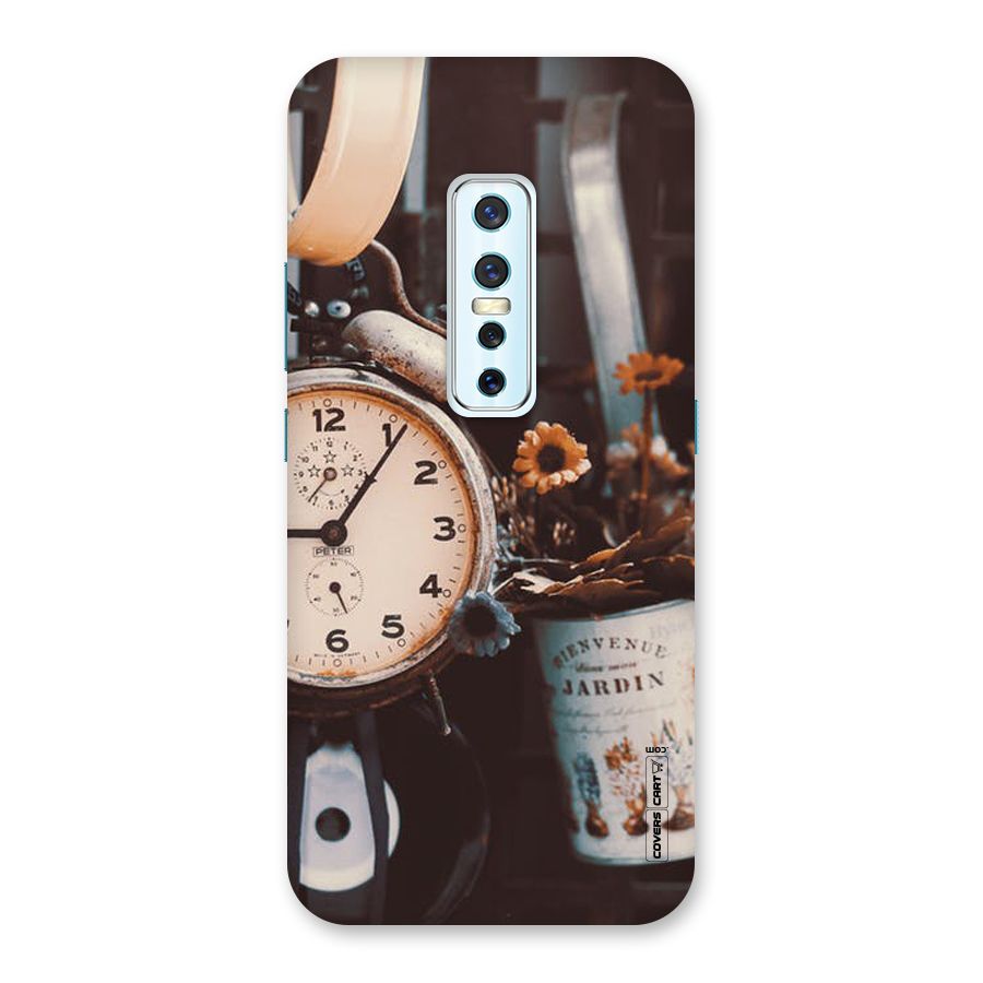 Clock And Flowers Back Case for Vivo V17 Pro