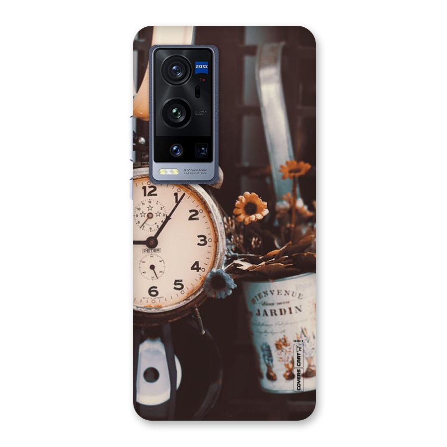 Clock And Flowers Back Case for Vivo X60 Pro Plus