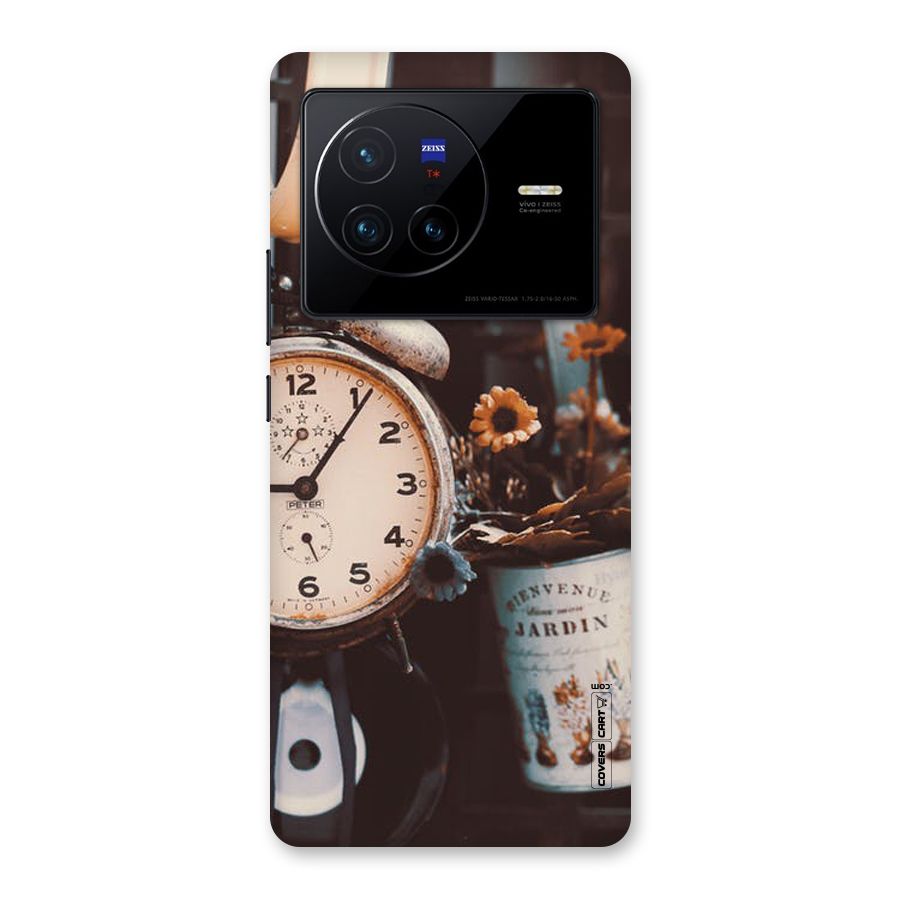 Clock And Flowers Back Case for Vivo X80