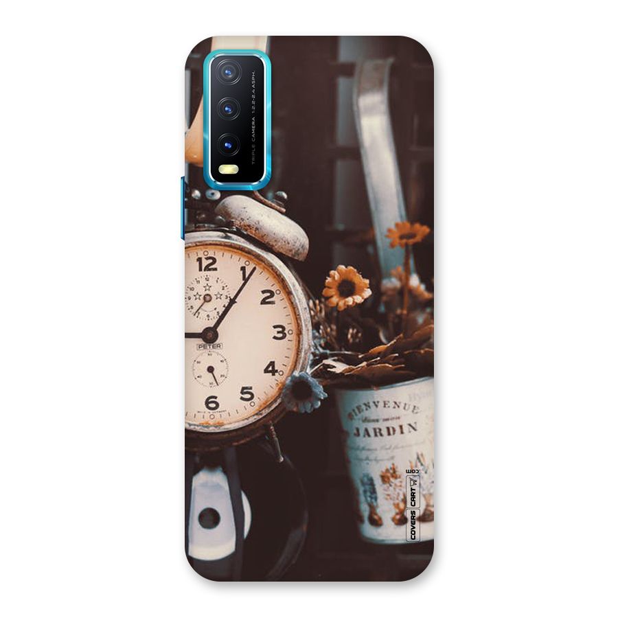 Clock And Flowers Back Case for Vivo Y20A