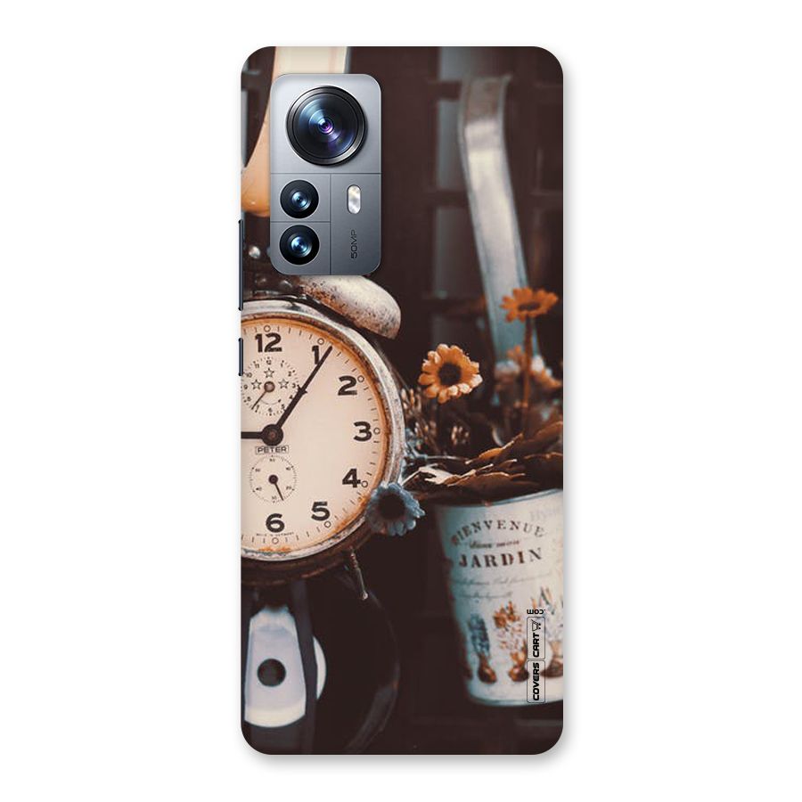 Clock And Flowers Back Case for Xiaomi 12 Pro