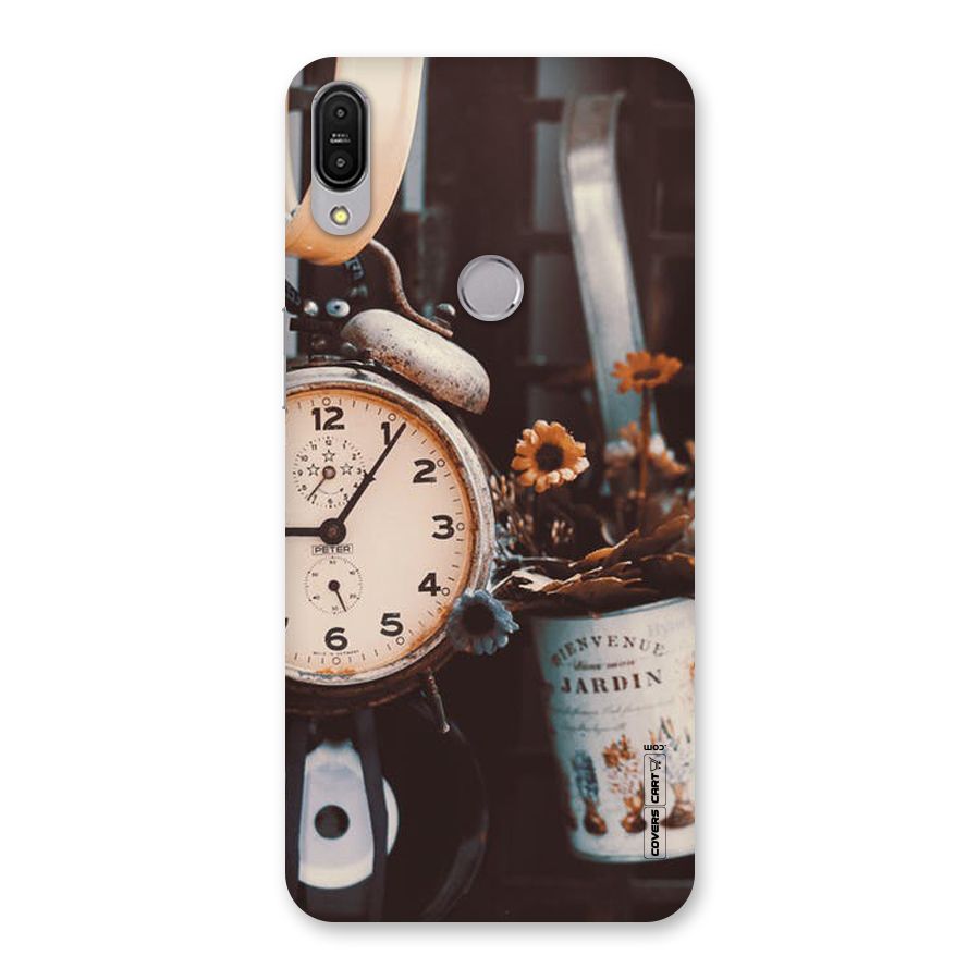 Clock And Flowers Back Case for Zenfone Max Pro M1