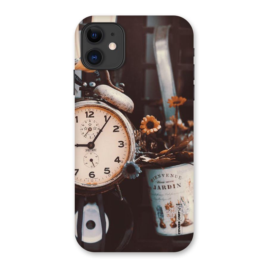 Clock And Flowers Back Case for iPhone 11