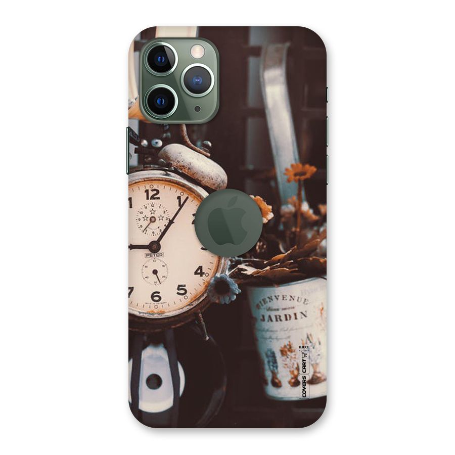 Clock And Flowers Back Case for iPhone 11 Pro Logo  Cut