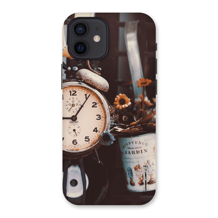 Clock And Flowers Back Case for iPhone 12