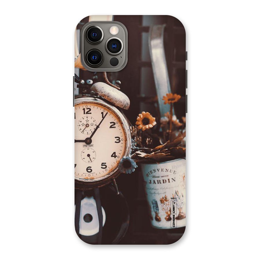 Clock And Flowers Back Case for iPhone 12 Pro