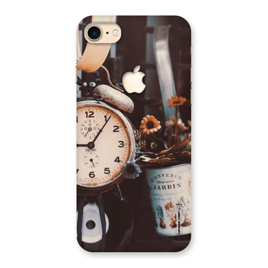 Clock And Flowers Back Case for iPhone 7 Apple Cut