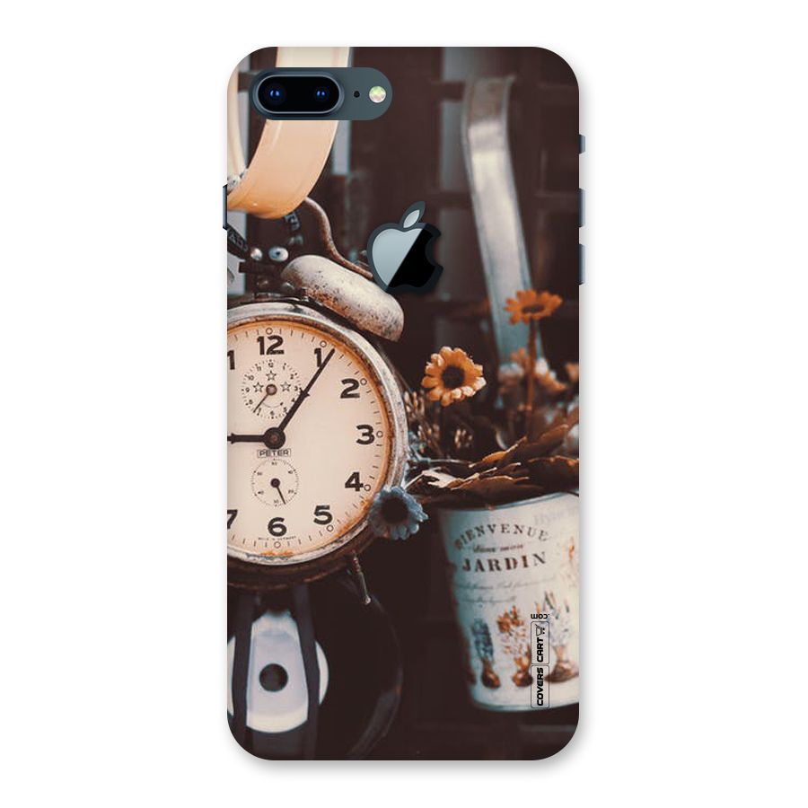 Clock And Flowers Back Case for iPhone 7 Plus Apple Cut