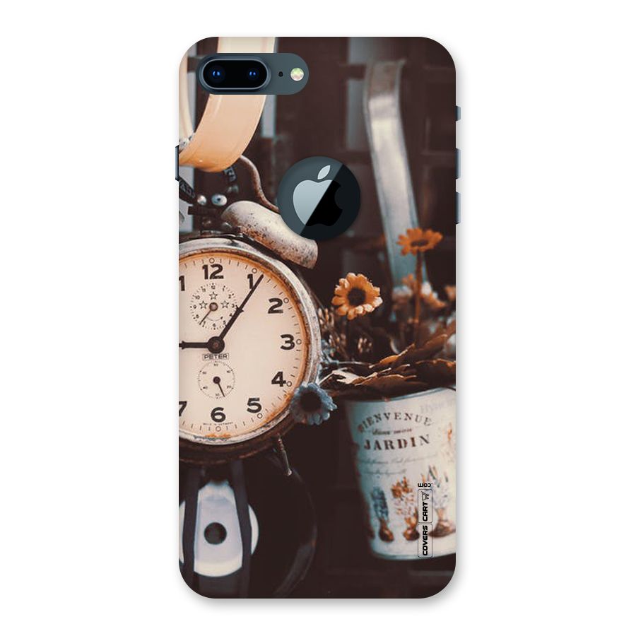 Clock And Flowers Back Case for iPhone 7 Plus Logo Cut