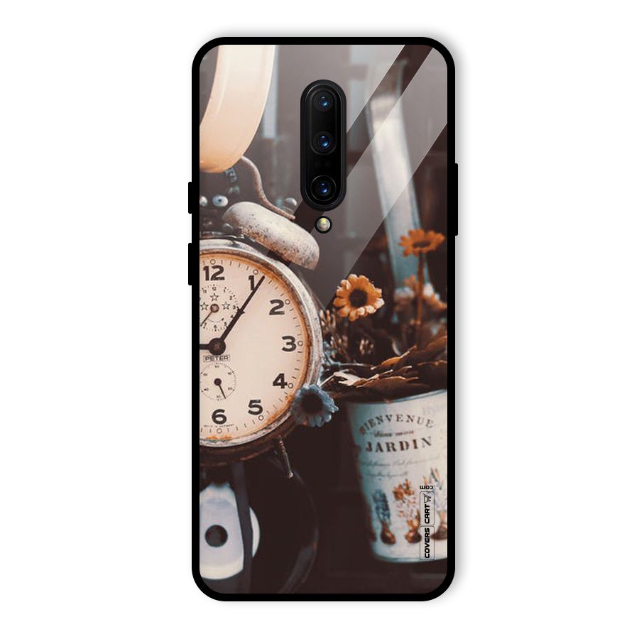 Clock And Flowers Glass Back Case for OnePlus 7 Pro