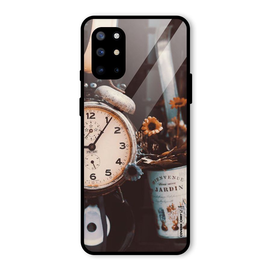 Clock And Flowers Glass Back Case for OnePlus 8T