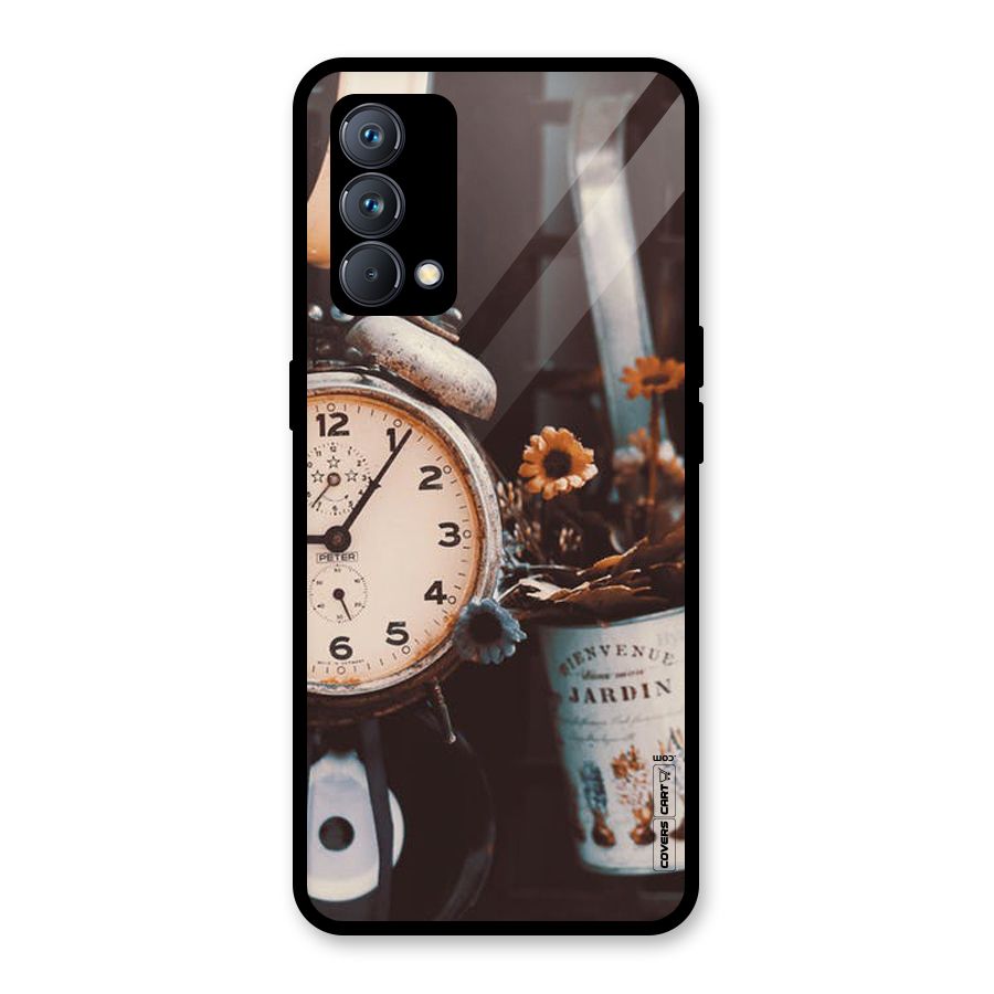 Clock And Flowers Glass Back Case for Realme GT Master Edition