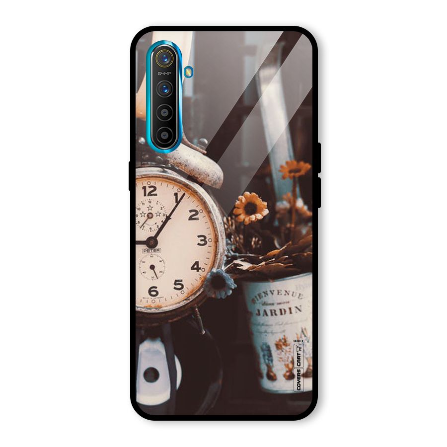 Clock And Flowers Glass Back Case for Realme X2