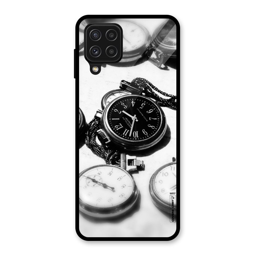 Clock Collection Glass Back Case for Galaxy A22 4G