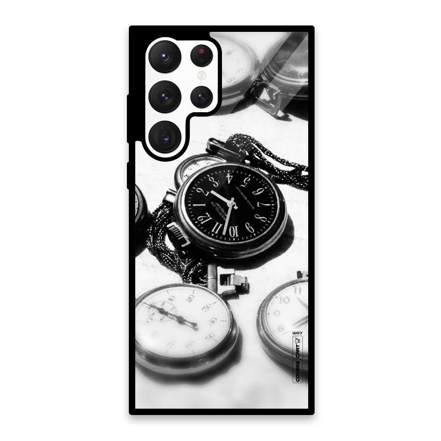 Clock Collection Glass Back Case for Galaxy S22 Ultra 5G