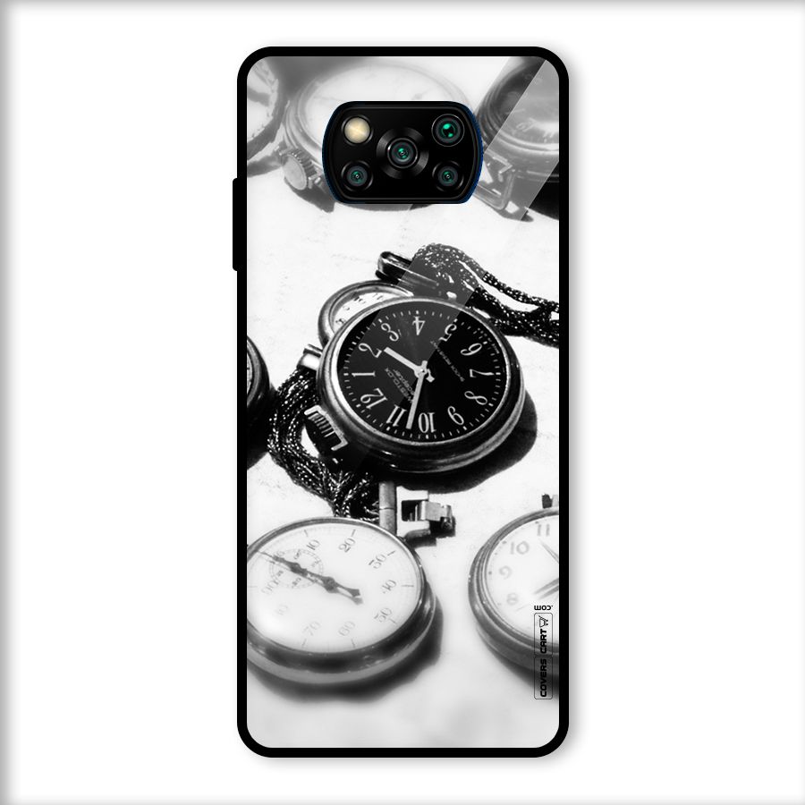 Clock Collection Glass Back Case for Poco X3