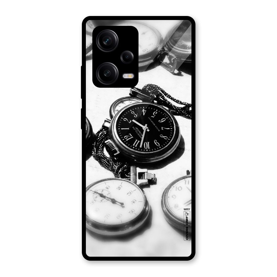 Clock Collection Glass Back Case for Redmi Note 12 Pro