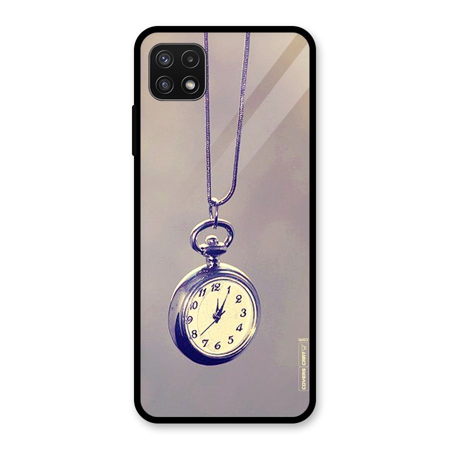 Clock Locket Glass Back Case for Galaxy A22 5G