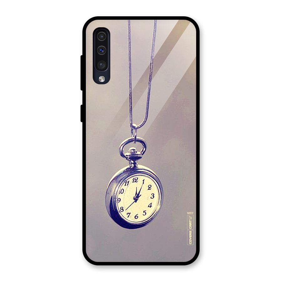 Clock Locket Glass Back Case for Galaxy A50