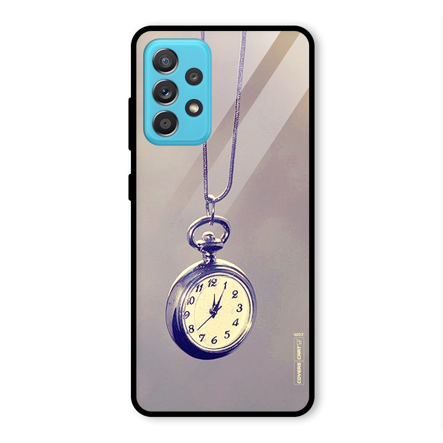 Clock Locket Glass Back Case for Galaxy A52