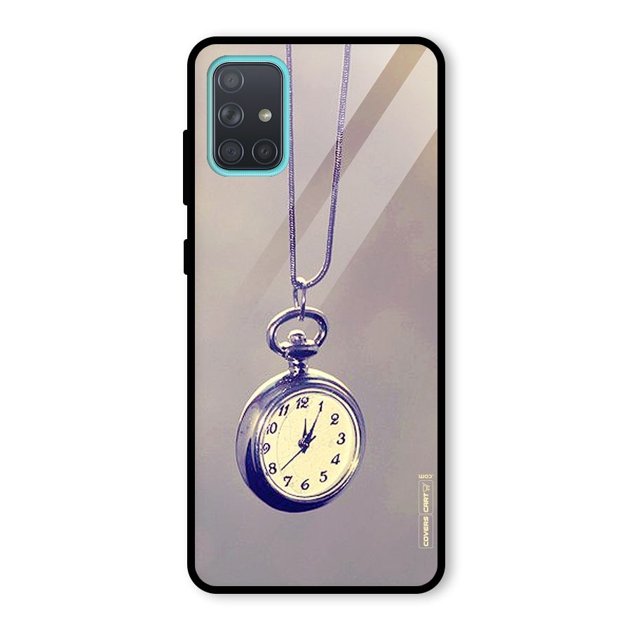 Clock Locket Glass Back Case for Galaxy A71
