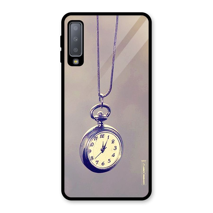 Clock Locket Glass Back Case for Galaxy A7 (2018)