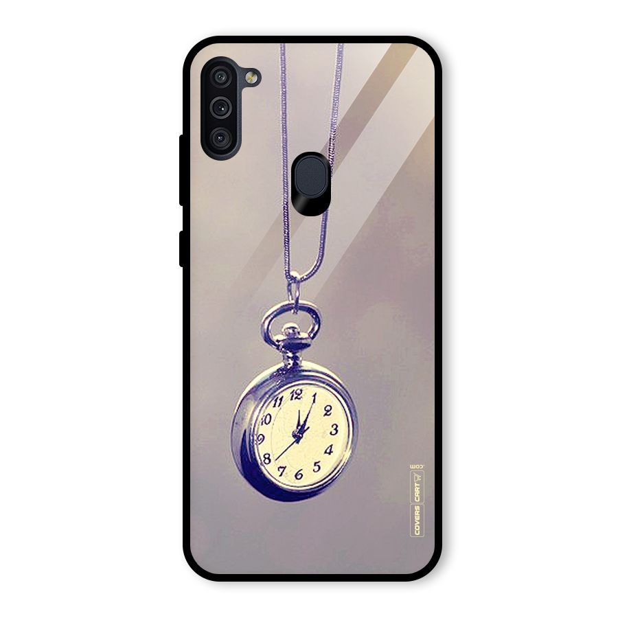 Clock Locket Glass Back Case for Galaxy M11