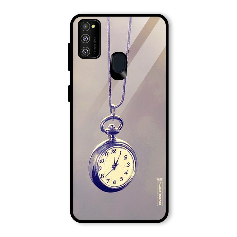 Clock Locket Glass Back Case for Galaxy M30s