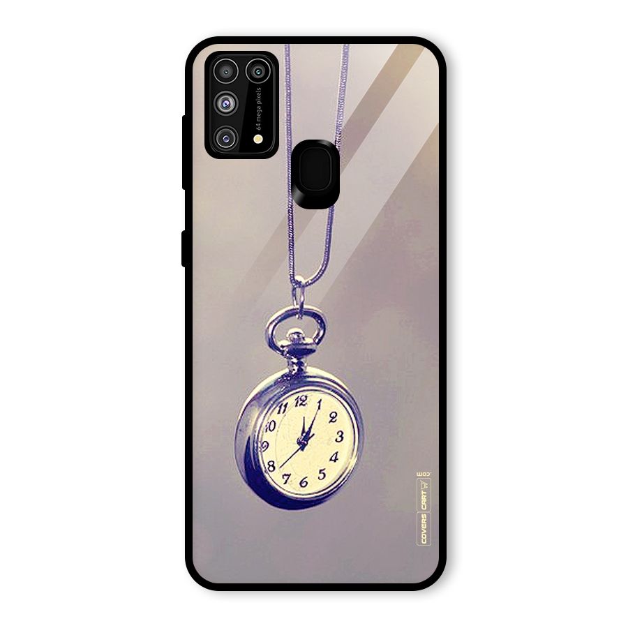 Clock Locket Glass Back Case for Galaxy M31