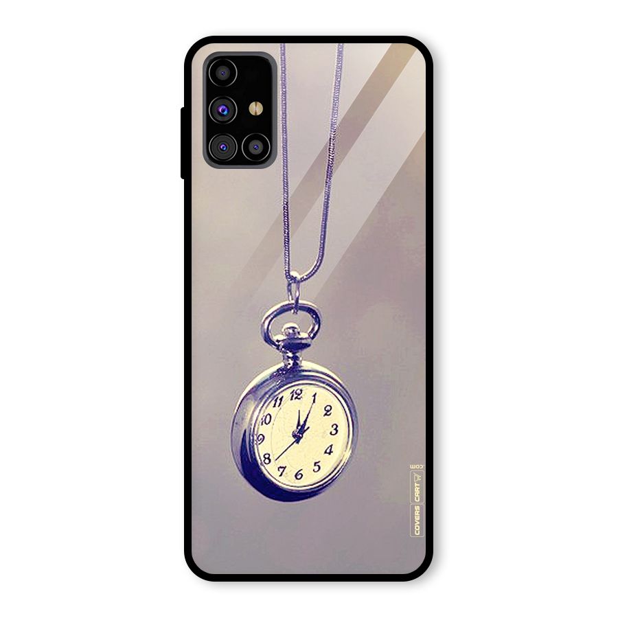 Clock Locket Glass Back Case for Galaxy M31s