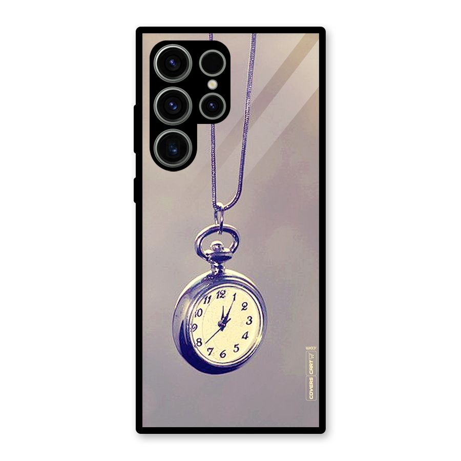 Clock Locket Glass Back Case for Galaxy S23 Ultra