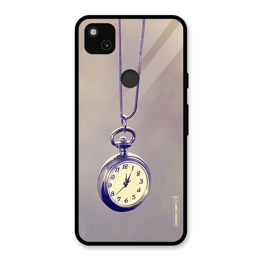 Clock Locket Glass Back Case for Google Pixel 4a