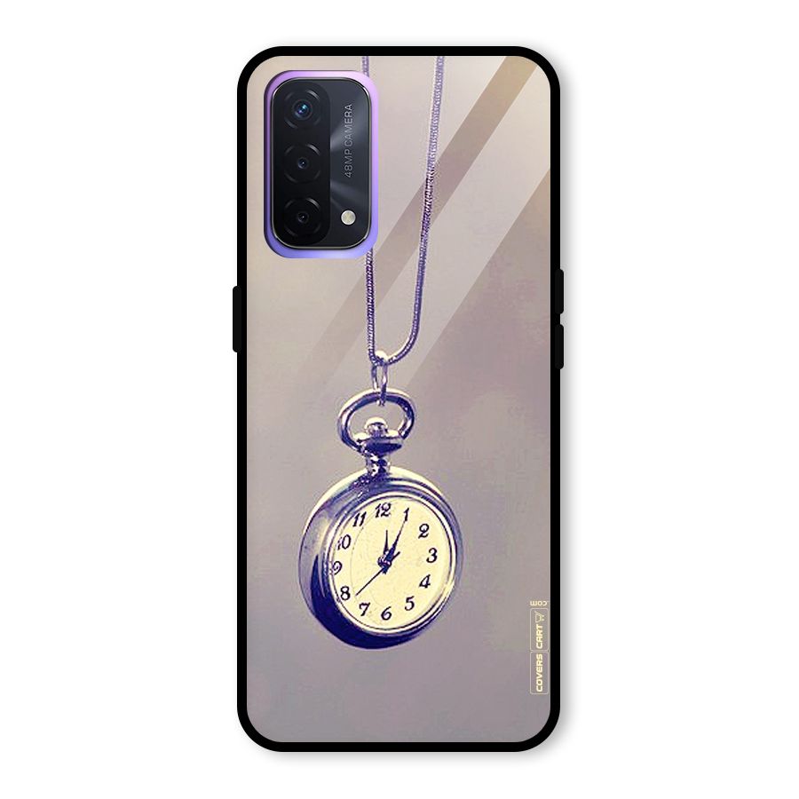 Clock Locket Glass Back Case for Oppo A74 5G