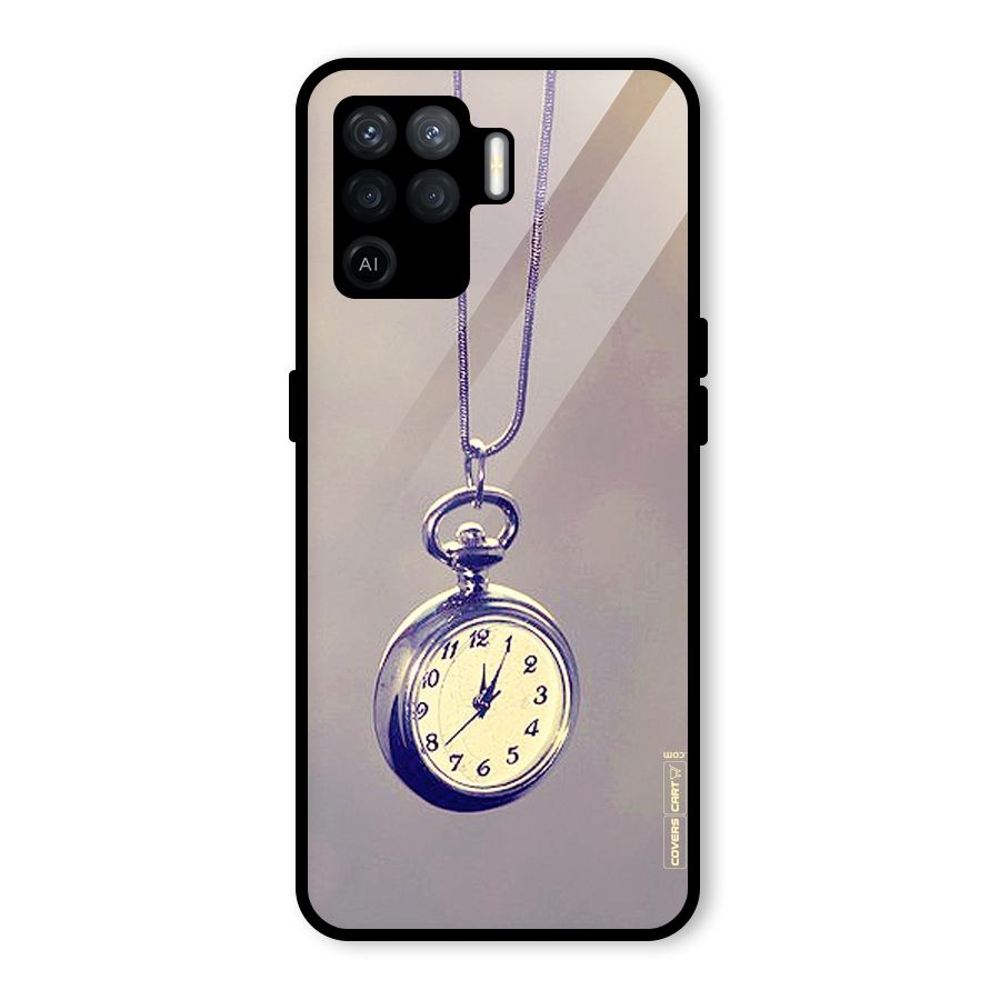 Clock Locket Glass Back Case for Oppo F19 Pro