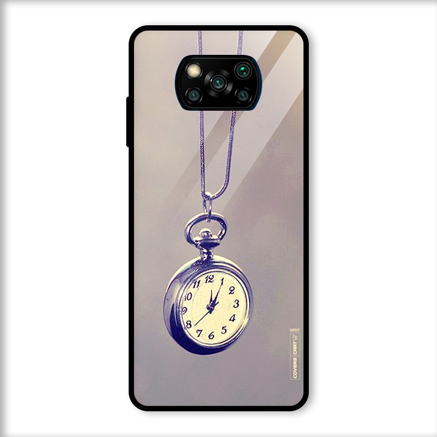 Clock Locket Glass Back Case for Poco X3