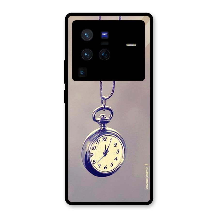 Clock Locket Glass Back Case for Vivo X80 Pro