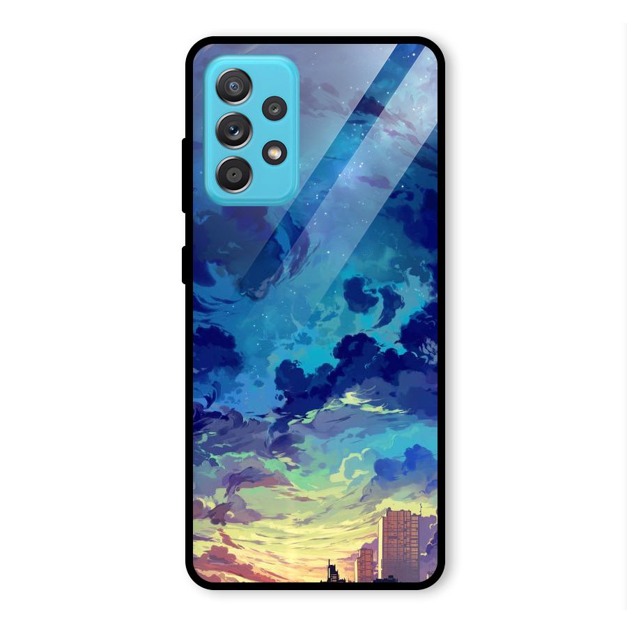 Cloud Art Glass Back Case for Galaxy A52