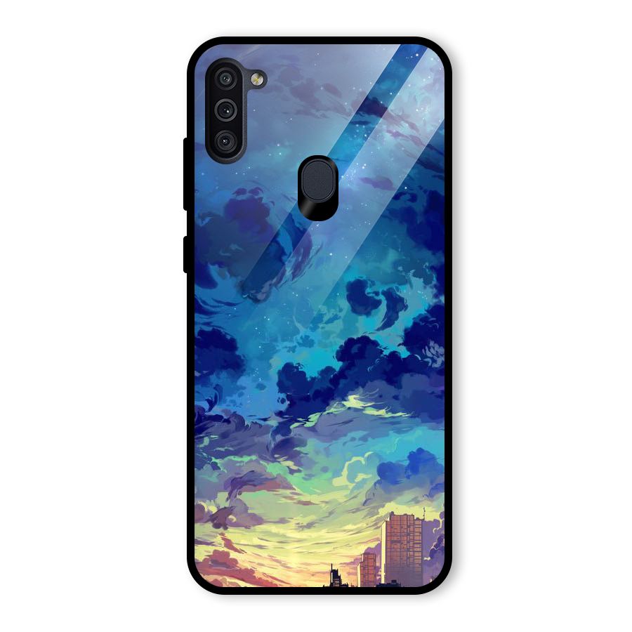 Cloud Art Glass Back Case for Galaxy M11