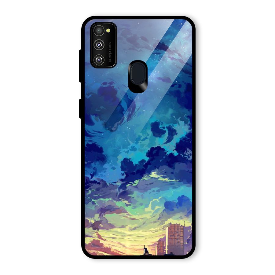 Cloud Art Glass Back Case for Galaxy M30s