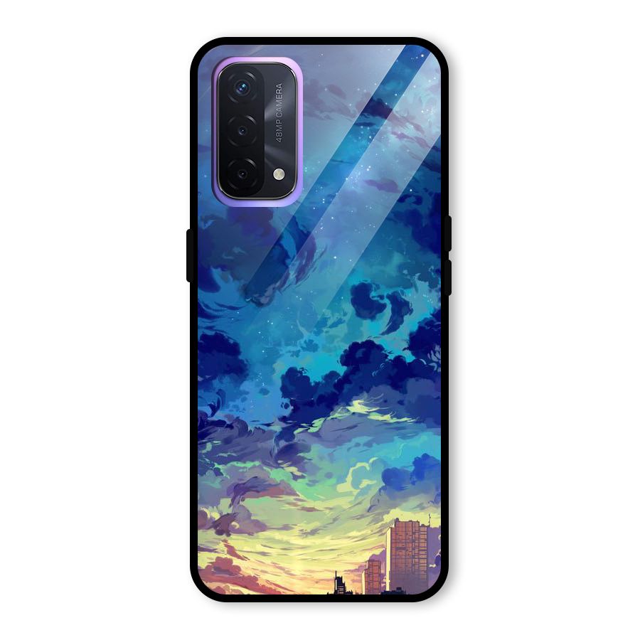 Cloud Art Glass Back Case for Oppo A74 5G