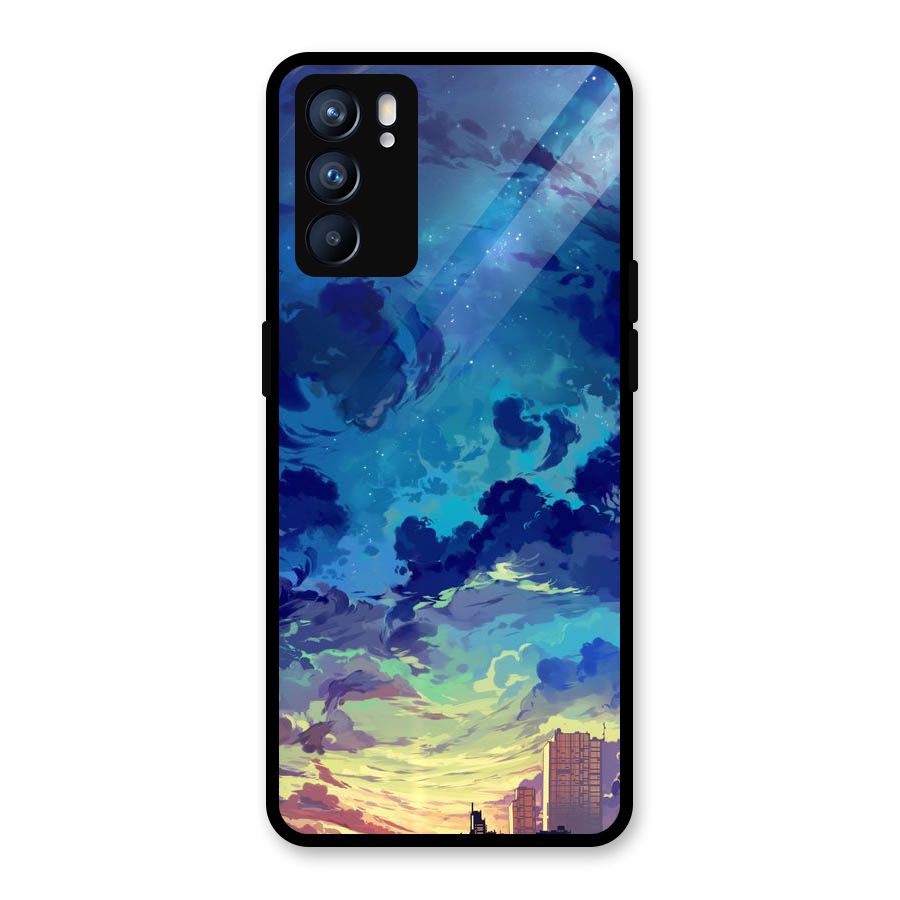 Cloud Art Glass Back Case for Oppo Reno6 5G