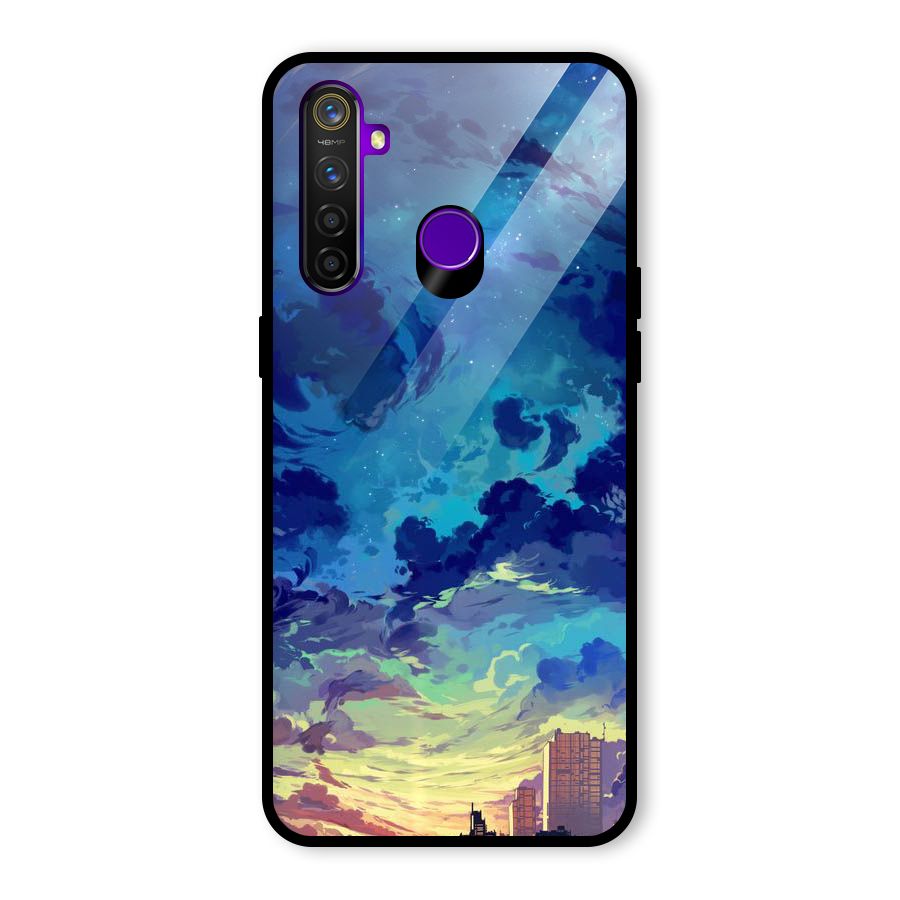 Cloud Art Glass Back Case for Realme 5 Pro