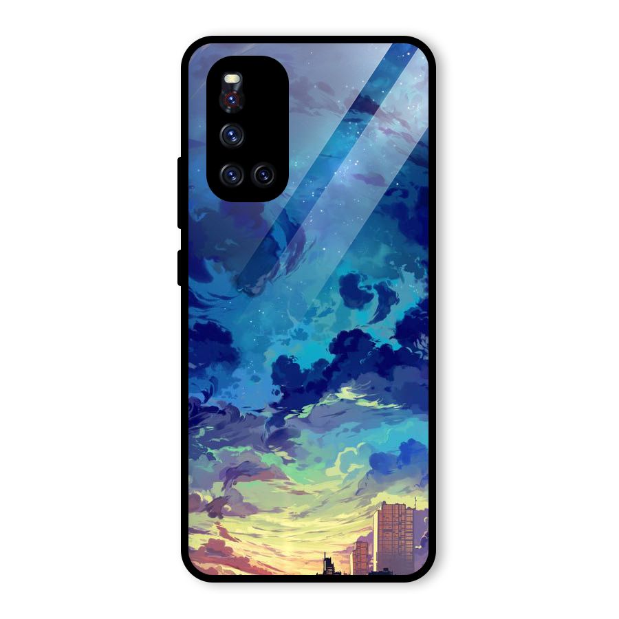 Cloud Art Glass Back Case for Vivo V19