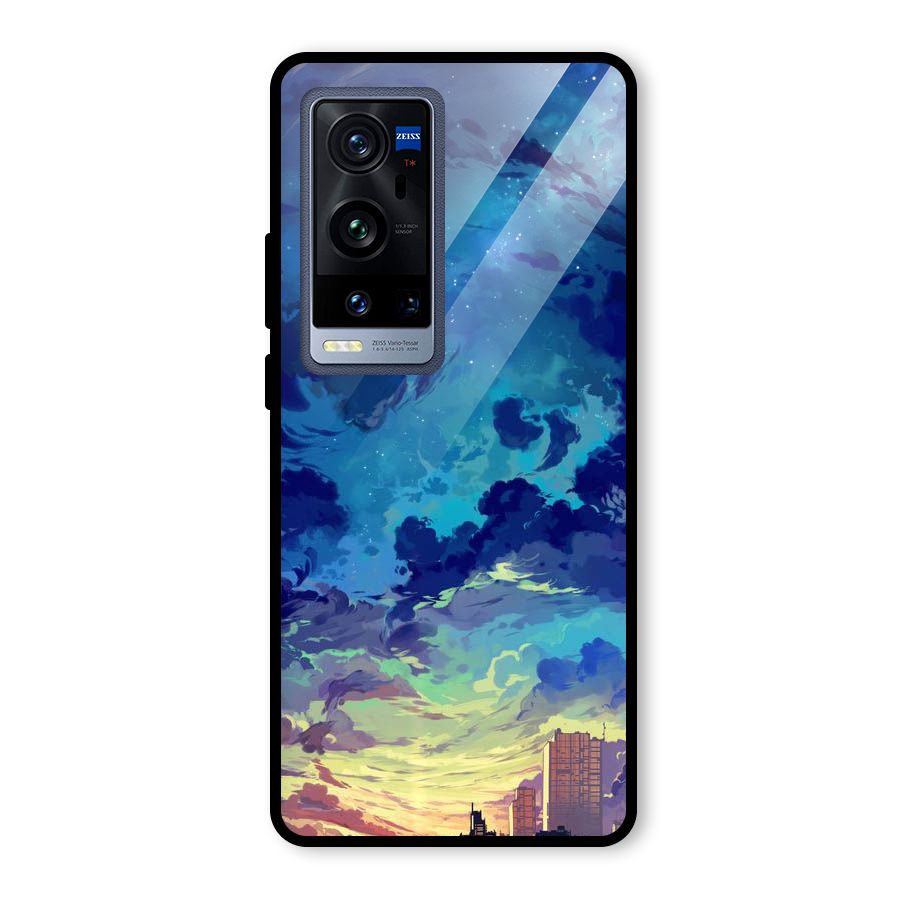 Cloud Art Glass Back Case for Vivo X60 Pro Plus