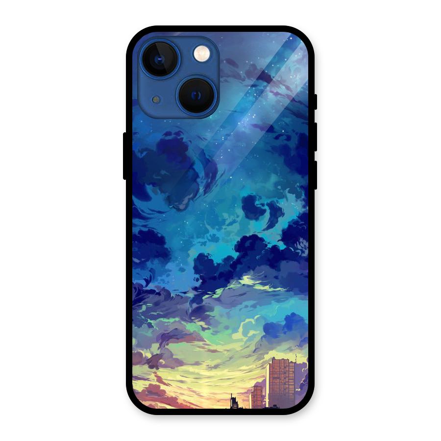 Cloud Art Glass Back Case for iPhone 13 Mini